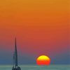 Dinghy Sailing At Sunset Diamond Paintings