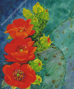 Flowers On Cactuses Diamond Paintings