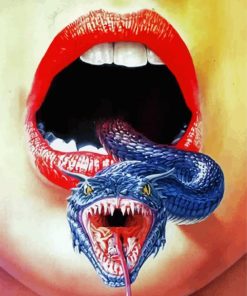 Girl With Snake Tongue Diamond Paintings