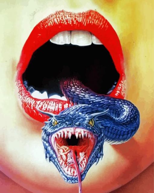 Girl With Snake Tongue Diamond Paintings