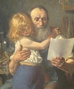 Granddaughter And Grandfather Knut Ekwall Diamond Paintings