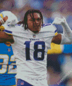 Justin Jefferson Minnesota Vikings American Football Team Player Diamond Paintings