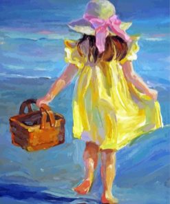 Little Girl in Yellow Dress Diamond Paintings