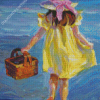 Little Girl in Yellow Dress Diamond Paintings