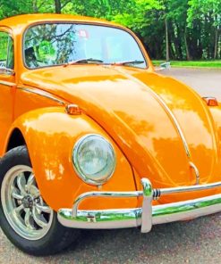 Orange Volkswagen Bug Diamond Paintings