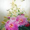 Pink Peonies And Butterflies Diamond Paintings