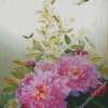 Pink Peonies And Butterflies Diamond Paintings