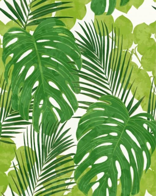 Rasch Jungle Large Leaf Diamond Paintings