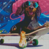 Skateboarding Dog Rowdy Diamond Paintings