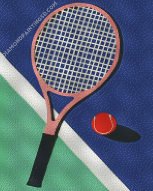 Tennis Ball And Racket Diamond Paintings