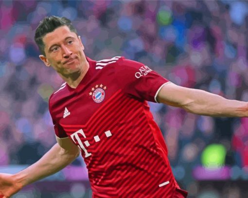 The Footballer Lewandowski Diamond Paintings