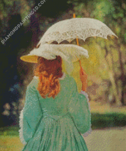 Victorian Woman With Parasol Diamond Paintings