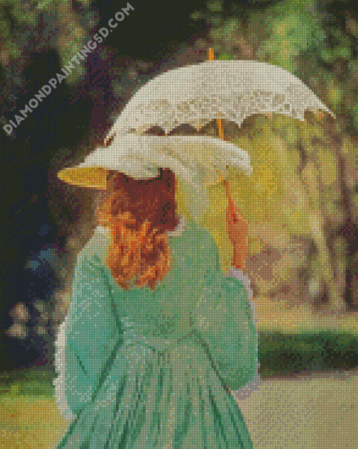 Victorian Woman With Parasol Diamond Paintings