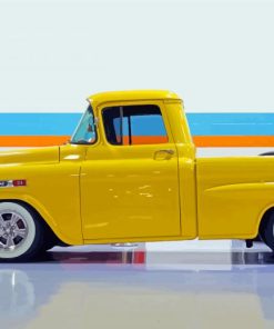 Yellow Chevy Apache Diamond Paintings