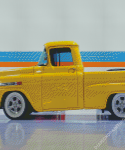 Yellow Chevy Apache Diamond Paintings