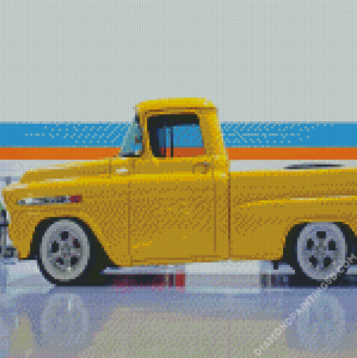 Yellow Chevy Apache Diamond Paintings