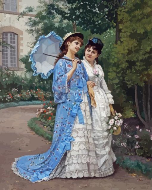 A Garden Stroll By Auguste Toulmouche Diamond Paintings