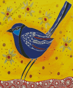 Aboriginal Blue Wren Diamond Paintings