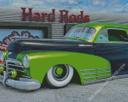 Black And Green 48 Chevy Fleetline Diamond Paintings