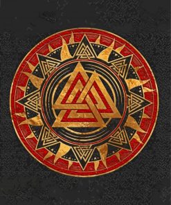 Black And Red Valknut Symbol Diamond Paintings