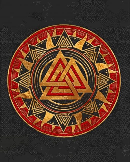 Black And Red Valknut Symbol Diamond Paintings