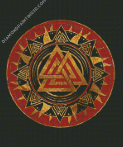 Black And Red Valknut Symbol Diamond Paintings