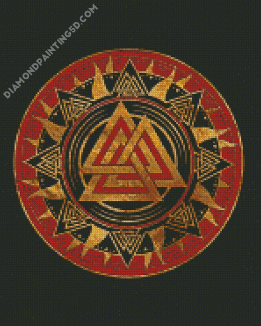 Black And Red Valknut Symbol Diamond Paintings