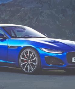 Blue Jaguar F Type Diamond Paintings