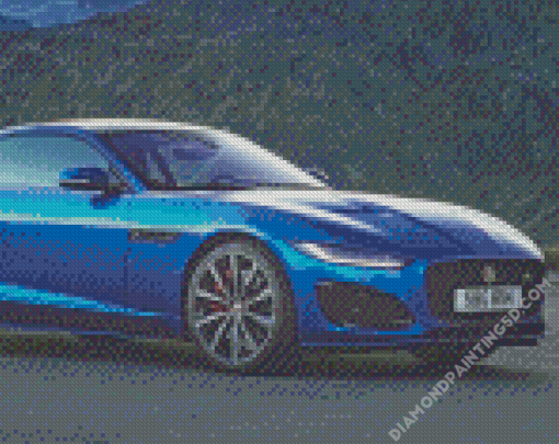 Blue Jaguar F Type Diamond Paintings