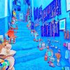 Blue Buildings Streets Diamond Paintings