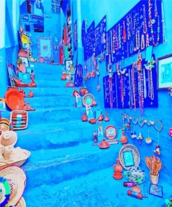 Blue Buildings Streets Diamond Paintings