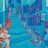 Blue Buildings Streets Diamond Paintings