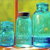 Blue Mason Jars Diamond Paintings