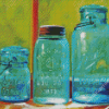 Blue Mason Jars Diamond Paintings