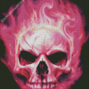 Burning Pink Skull Diamond Paintings