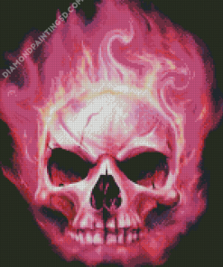 Burning Pink Skull Diamond Paintings