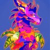 Colorful Flower Dragon Art Diamond Paintings