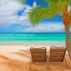 Deck Chairs On Tropical Beach Diamond Paintings