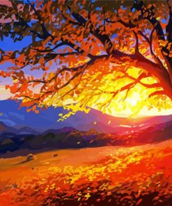 Fall Sunset Art Diamond Paintings