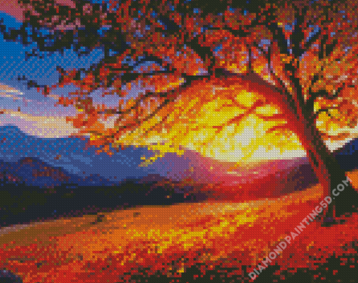 Fall Sunset Art Diamond Paintings