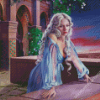 Fantasy Princess On Balcony Diamond Paintings