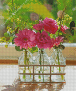 Flowers In Bottles Diamond Paintings