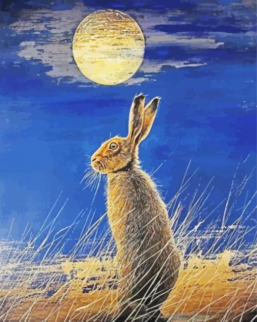 Full Moon Gazing Hare Diamond Paintings