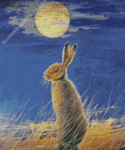 Full Moon Gazing Hare Diamond Paintings