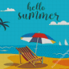 Hello Summer Tropical Beach Poster Diamond Paintings