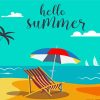 Hello Summer Tropical Beach Poster Diamond Paintings