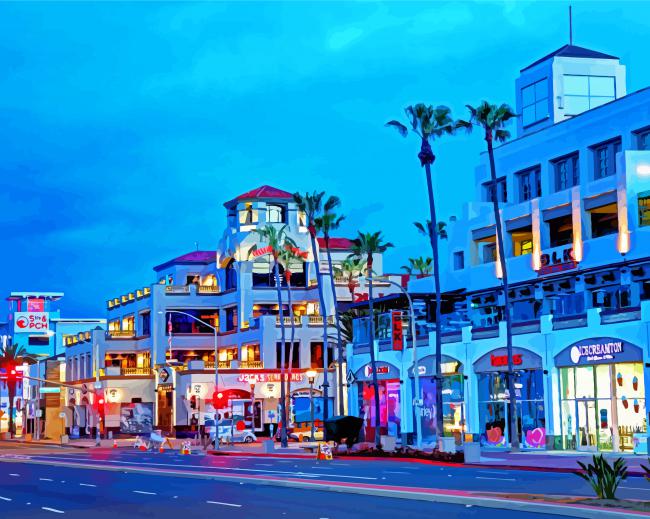 Huntington Beach Buildings Diamond Paintings