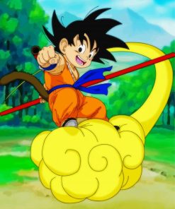 Kid Goku Flying Nimbus Diamond Paintings