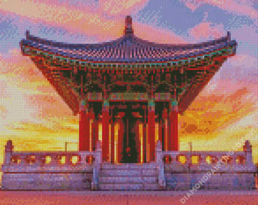 Korean Friendship Bell At Sunset Diamond Paintings