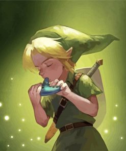 Link Playing Ocarina Legend Of Zelda Diamond Paintings